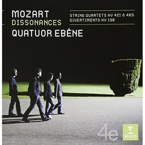 モーツァルト:弦楽四重奏曲第15番、第19番、ディヴェルティメントK138 (解説付) (来日記念盤)エベーヌ弦楽四重奏団エベーヌゲンガクシジュウソウダン えべーぬげんがくしじゅうそうだん　発売日 : 2015年10月21日　種別 : CD　JAN : 4943674220342　商品番号 : WPCS-13266【商品紹介】国境も、音楽のジャンルもボーダーレスな活動を続けるフランスを代表するクァルテット、エベーヌ弦楽四重奏団による2011年作品。モーツァルトの弦楽四重奏曲第15番、第19番、ディヴェルティメントを収録。【収録内容】CD:11.弦楽四重奏曲 第15番 ニ短調 K421 第1楽章:アレグロ・モデラート2.弦楽四重奏曲 第15番 ニ短調 K421 第2楽章:アンダンテ3.弦楽四重奏曲 第15番 ニ短調 K421 第3楽章:メヌエット&トリオ.アレグレット4.弦楽四重奏曲 第15番 ニ短調 K421 第4楽章:アレグレット・マ・ノン・トロッポ5.ディヴェルティメント ヘ長調 K138 第1楽章:アレグロ6.ディヴェルティメント ヘ長調 K138 第2楽章:アンダンテ7.ディヴェルティメント ヘ長調 K138 第3楽章:プレスト8.弦楽四重奏曲 第19番 ハ長調 K465 「不協和音」 第1楽章:アダージョ-アレグロ9.弦楽四重奏曲 第19番 ハ長調 K465 「不協和音」 第2楽章:アンダンテ・カンタービレ10.弦楽四重奏曲 第19番 ハ長調 K465 「不協和音」 第3楽章:メヌエット&トリオ.アレグロ11.弦楽四重奏曲 第19番 ハ長調 K465 「不協和音」 第4楽章:アレグロ・モルト
