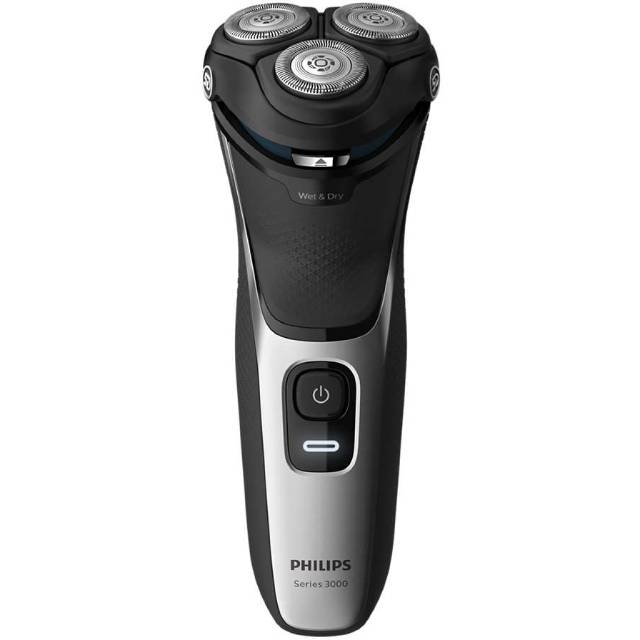 電気シェーバー 【あす楽関東_対応】Philips（フィリップス）S3132/51 シルバー/ブラック回転式 3枚刃 メンズシェーバー 3000シリーズウェット＆ドライ電気シェーバー お風呂剃り対応[8710103920342]