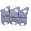 【送料無料】 クルーソックス カシミヤ毛混平無地 グレー (23-25cm) (3足セット)みっとめるへん社(4)