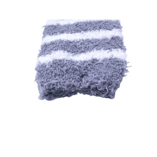 【送料無料】 もこもこ_細ボーダー (クルー18cm丈) (ピンク・ブルー・グレー) (23-25cm) (3足セット)みっとめるへん社