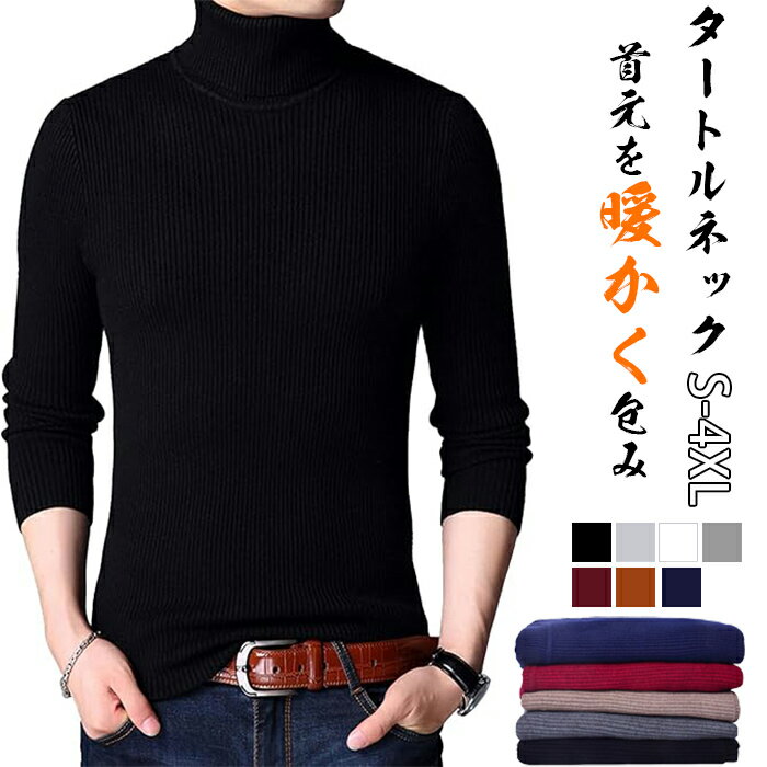 セーター メンズ タートルネック ニット 無地 ハイネック インナー ケーブル編み スリム カジュアル ビジネス 長袖 トップス 春秋冬服 カジュアル トップス...