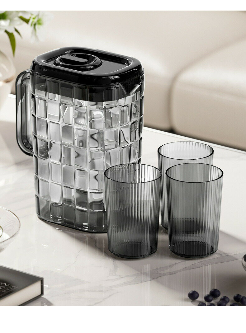 軽量で高級な家庭用冷水筒セット 大容量耐熱ガラス製ウォーターボトル