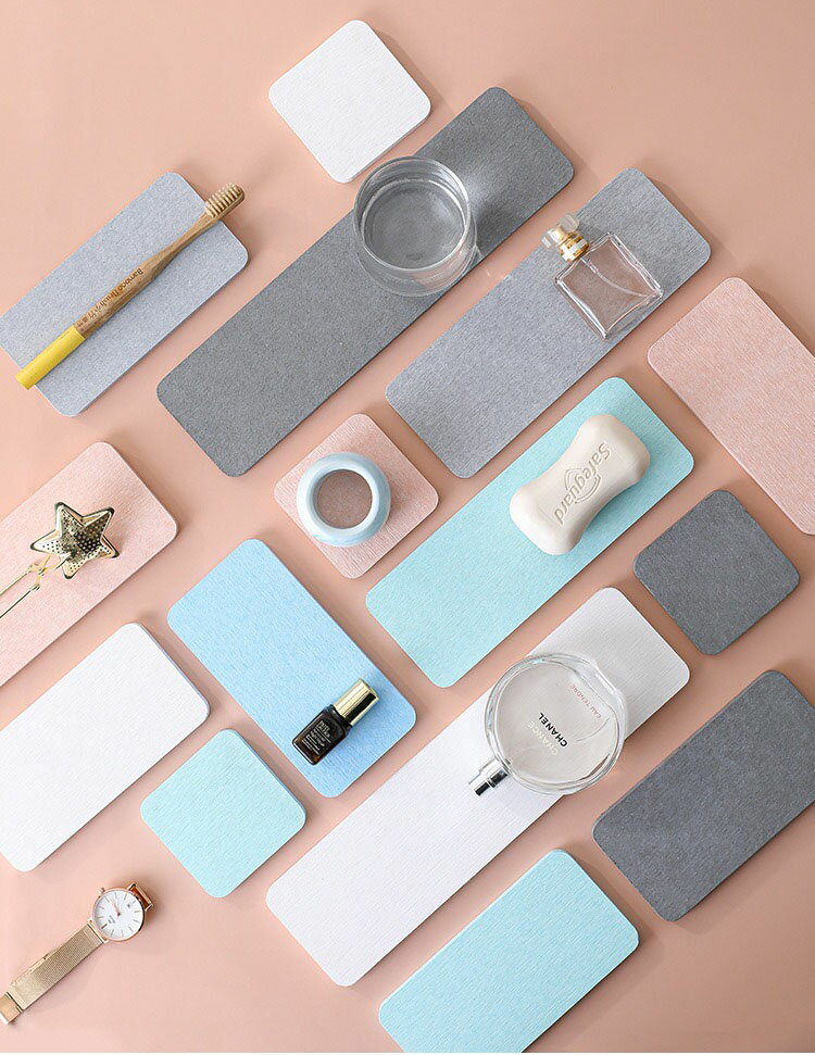 珪藻土 マット キッチン 長方形 正方形 4サイズ 吸水 速乾 消臭 調湿 滑り止め