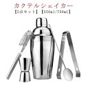 バースプーン 初心者 5点セット ステンレス製 バーテンダー入門セット カクテルシェイカー 550ml 750ml