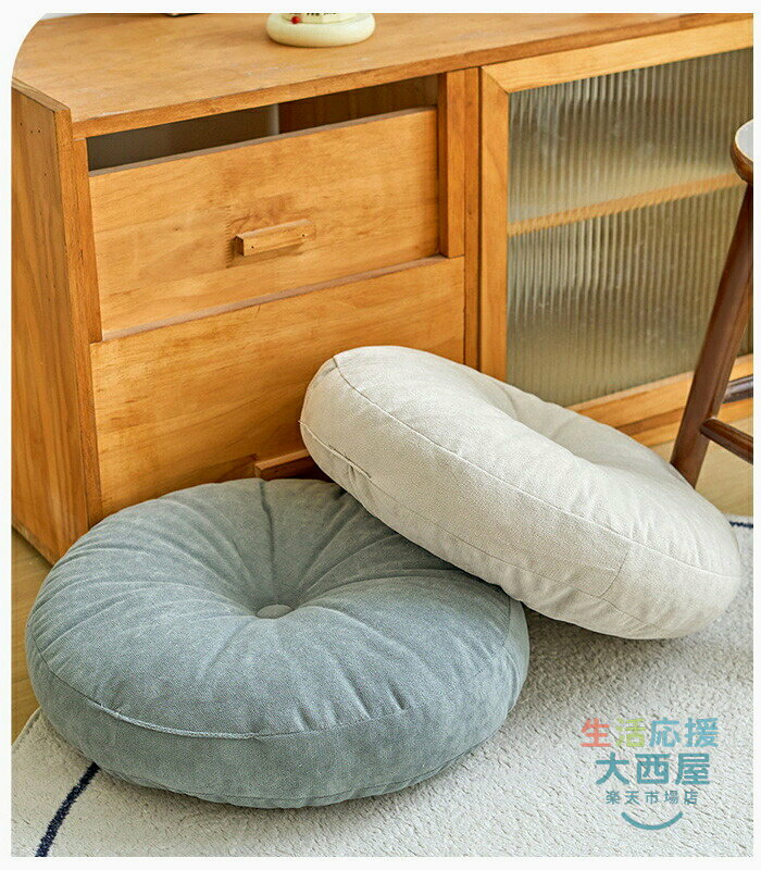 フロアクッション 直径38cm 直径43cm 直径48cm 座布団 おしゃれ クッション ラウンドクッション 丸型 大きい インテリア 円形クッション 丸型クッション 座布団北欧 ナチュラル 丸 北欧 春夏 秋冬 丸クッション 丸座布団 畳 和室 リネン [2]