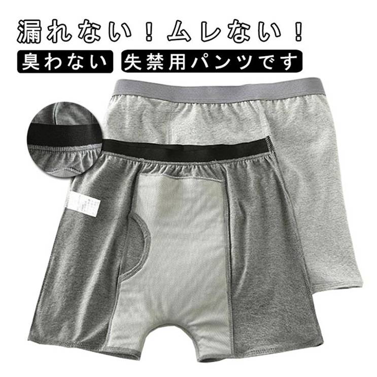 失禁パンツ メッシュ 高齢者 メンズ ボクサーパンツ 軽失禁 前開き 大容量 介護用 吸水性 シニア 男性用 紳士用 通気性 洗濯可能