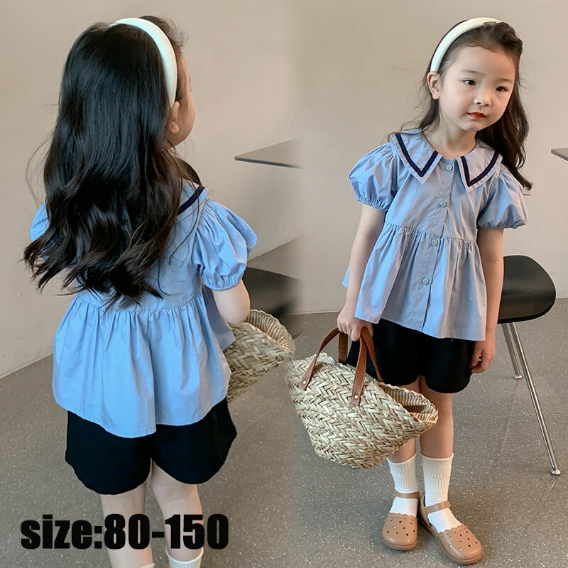樂天商城 - ＼店内SALE開催中／ 韓国子供服 セットアップ 女の子 夏 半袖 シャツ ショートパンツ ゆったり カジュアル 上下セット