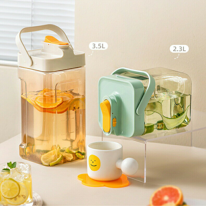 【楽天スーパーSALE！半額商品】 水差し 3.5L 2.3L 耐冷 耐熱 ピッチャー 横置き 大容量 完全密閉型 洗いやすい ドリンクボトル 麦茶ポット