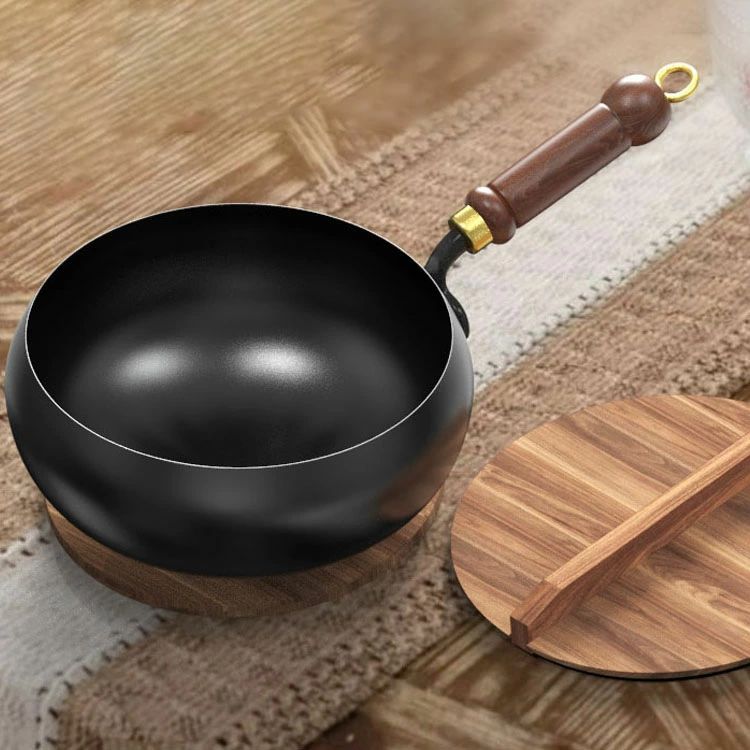 中華鍋 鉄フライパン 焦げ付かない 伝統鉄鍋 9.45インチ鉄製 IH対応 軽量設計 鉄手作り鉄鍋 鉄分補給 野菜炒め 揚げ物 煮込み万能