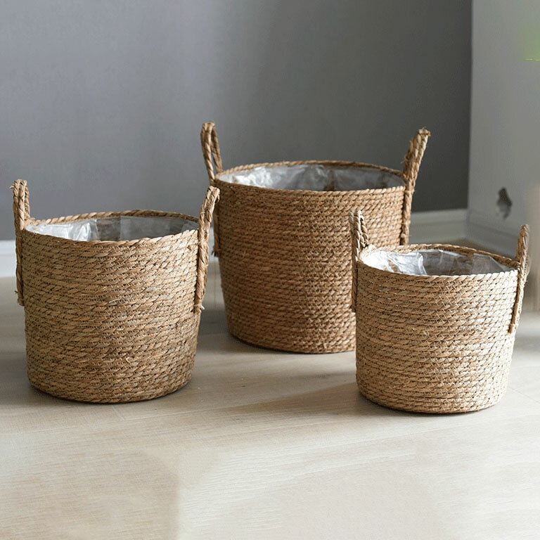 【ブラックフライデー｜P5倍＆クーポン｜11/27まで】 収納バスケット 植木鉢 編みバスケット 観葉植物..