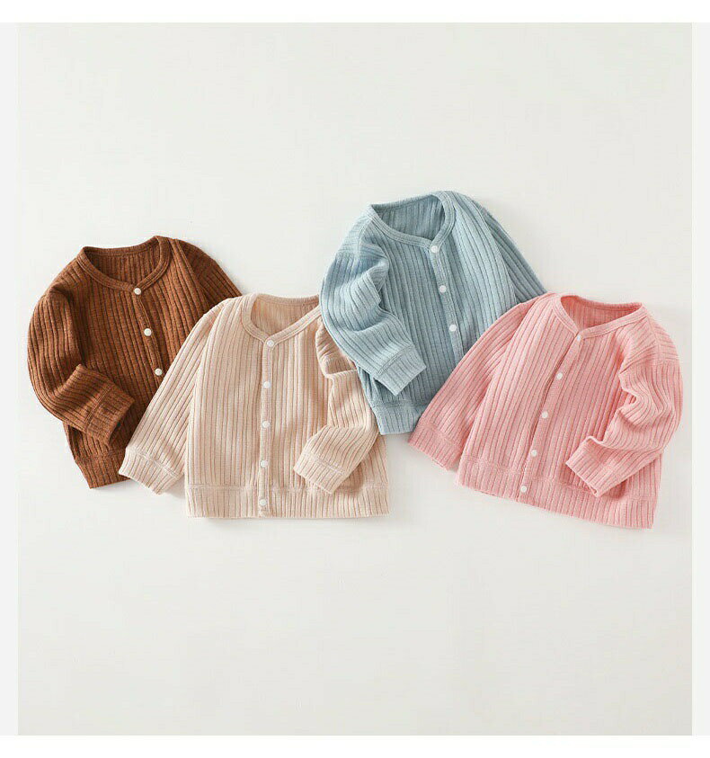ベビー カーディガン アウター 8色 綿ニット 赤ちゃん服 春夏秋 長袖 UVカット 防寒 保育園 幼稚園 73c..