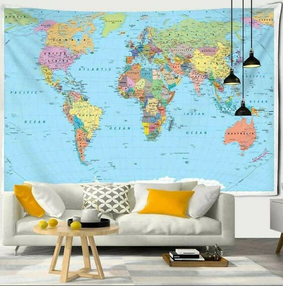 ＼期間限定SALE開催中／ タペストリー 世界地図 北欧 シンプル ベッドルーム リビ...
