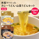 おにしの米粉でつくったカレーうどん・山菜うどん4袋セット（各2袋入） グルテンフリー 常温保存 アレルギー物質28品目不使用 米粉麺 小麦粉不使用 めん アレルギー対応 非常食 麺類 防災食 キャンプ飯 長期保存食 備蓄 食料