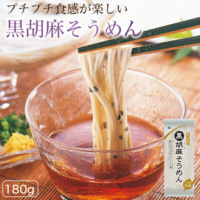 オニザキの黒胡麻そうめん　ごまのプチプチ感がたまらない ゴマ 胡麻 手延べ いりごま 胡麻 ごま 鬼崎 黒ごま オニザキ おにざき