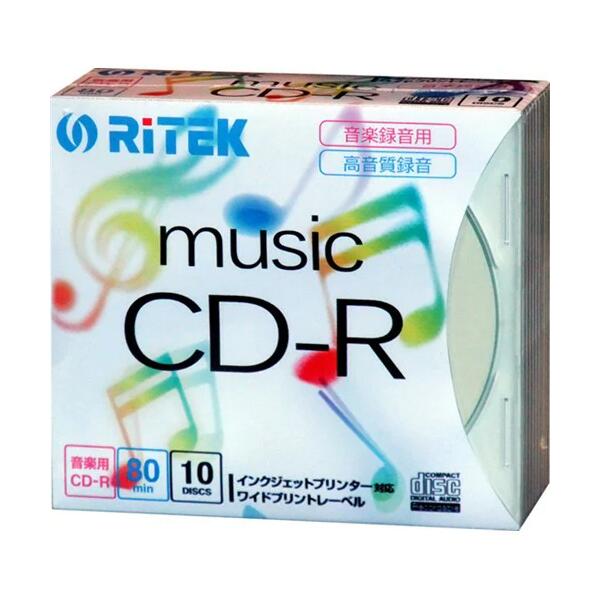楽天SmartPlus（スマートプラス）【メール便発送】RiDATA アールアイジャパン 音楽用CD-R 10枚入り CD-RMU80.10PC ホワイトレーベル インクジェットプリンター対応 激安 早い者勝ち