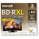 【メール便発送】録画用BD-R XL BRV100WPE3J 100GB 2-4倍速 インクジェットプリンター対応 maxell マクセル ブルーレイ ブルーレイディスク メディア