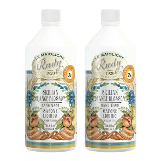 Rudy ルディ La Maioliche ラ・マヨルカ Liquid Soap Refill (詰め替え用) 1000mL シチリアンオレンジブロッサム Rudy ルディ La Maioliche ラ・マヨルカ Liquid Soap Refill (詰め替え用) 1000mL シチリアンオレンジブロッサム