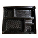 【地域限定送料無料 直送便】弁当容器 使い捨て 弁当箱 KE1A 黒 蓋付きセット (1600枚入)内嵌合タイプ レンジ対応 電子レンジ対応 お弁当箱 テイクア...