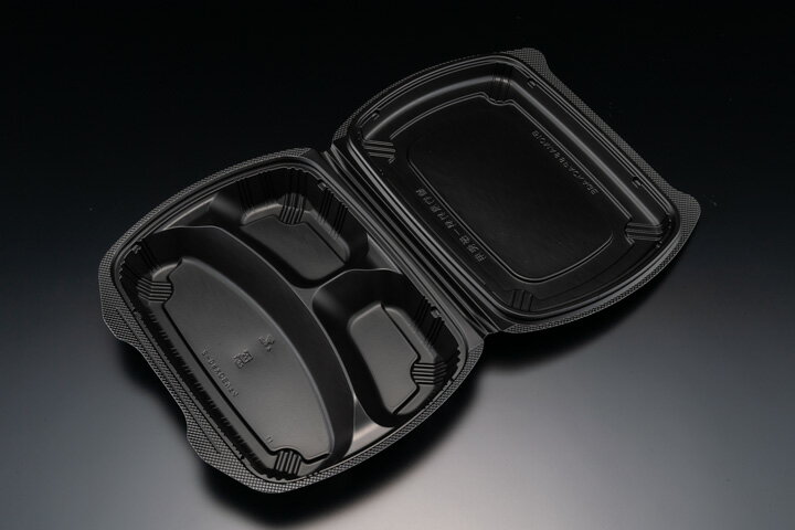 樂天商城 - 使い捨て 弁当容器 使い捨て 弁当箱 バイオデリカ　シェルBOX80-2 黒(200枚入) ランチボックス お弁当箱 テイクアウト お持ち帰り 宅配 デリバリー イベント 業務用 パック 容器 テイクアウト用 持ち帰り用 弁当パック