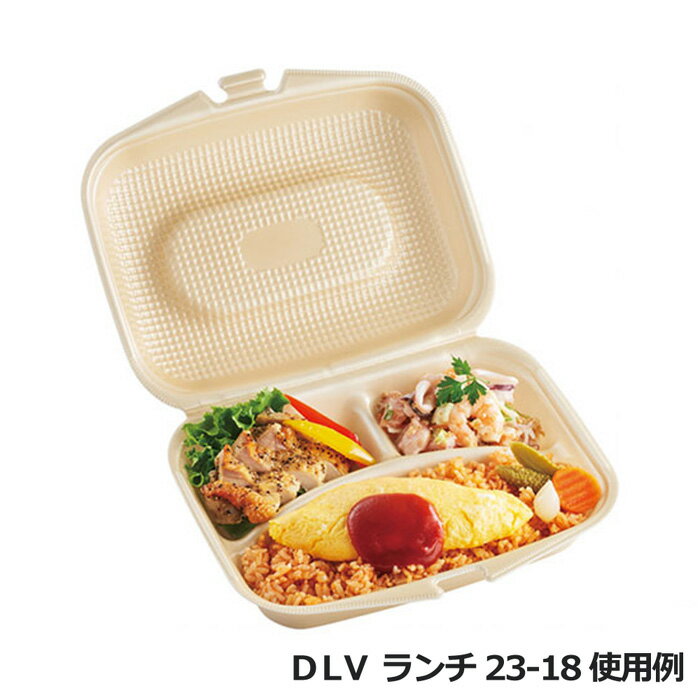 DLVランチ23-18-1 ベージュ （240枚入）ランチボックス 弁当容器 使い捨て 弁当箱 お弁当箱 テイクアウト お持ち帰り 宅配 デリバリー イベント ケータリング 業務用 テイクアウト用 持ち帰り用 弁当パック パック 容器 2