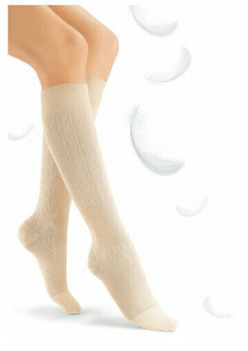 テルモ株式会社 JOBST/ジョブスト soソフト20 19〜29hPa(14〜22mmHg)アイボリー/チェーン ストライプ柄 ハイソックス 1足(2本)