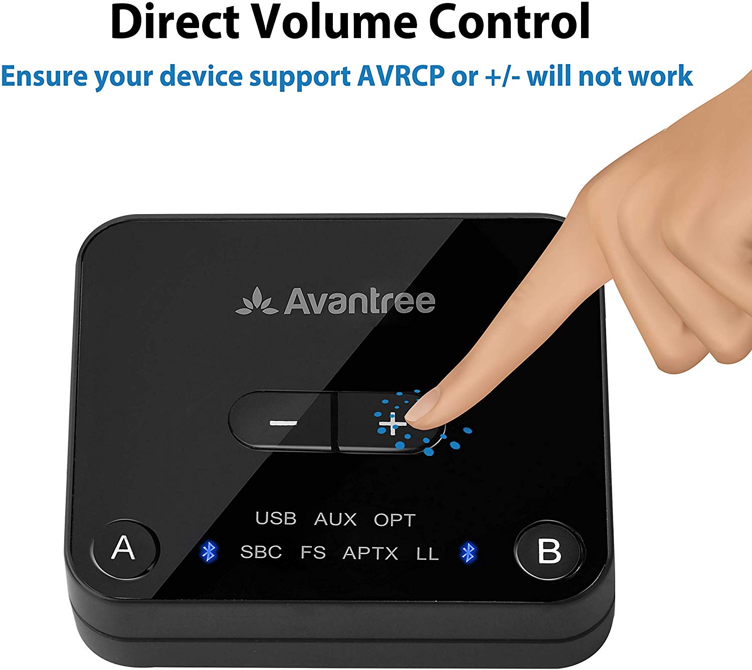 Avantree充電不要給電できるBluetoothトランスミッター5.0光接続USB接続ボリューム機能AudikastPlus