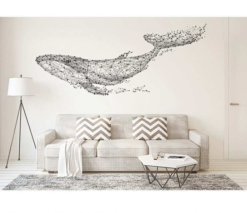 クジラ ウォールステッカー 壁紙 魚 鯨 イルカ くじら 泳ぎ グリーン フラワー 木 花 植物 壁 ...