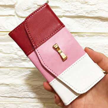 手帳型カバー iPhone7 iPhone7splus iPhone8 iPhone8splus iPhone ソフト ケース リボン ストラップホール付き 三つ折り 財布 ストラップ付き スマホ ストラップ チェーン ショルダー 落下防止 スマートフォン ロング 肩掛け 斜めがけ 全長120cm