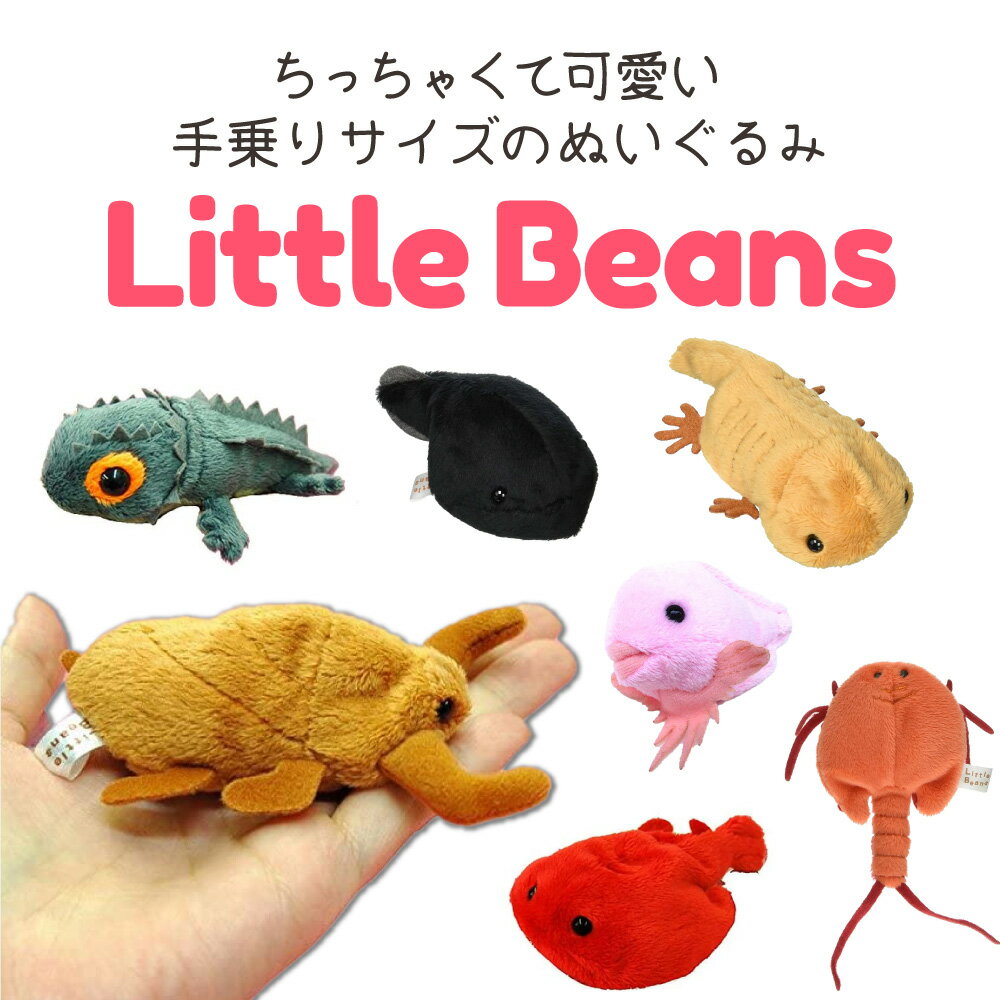 Little Beans ぬいぐるみ タガメ サンショウウオ カブトエビ サケビクニン アカメカブトトカゲ アカグツ オタマジャクシ 手乗りサイズ 人形 可愛い 動物 爬虫類 鳥類 子供 おもちゃ TSTアドバンス TST ADVANCE