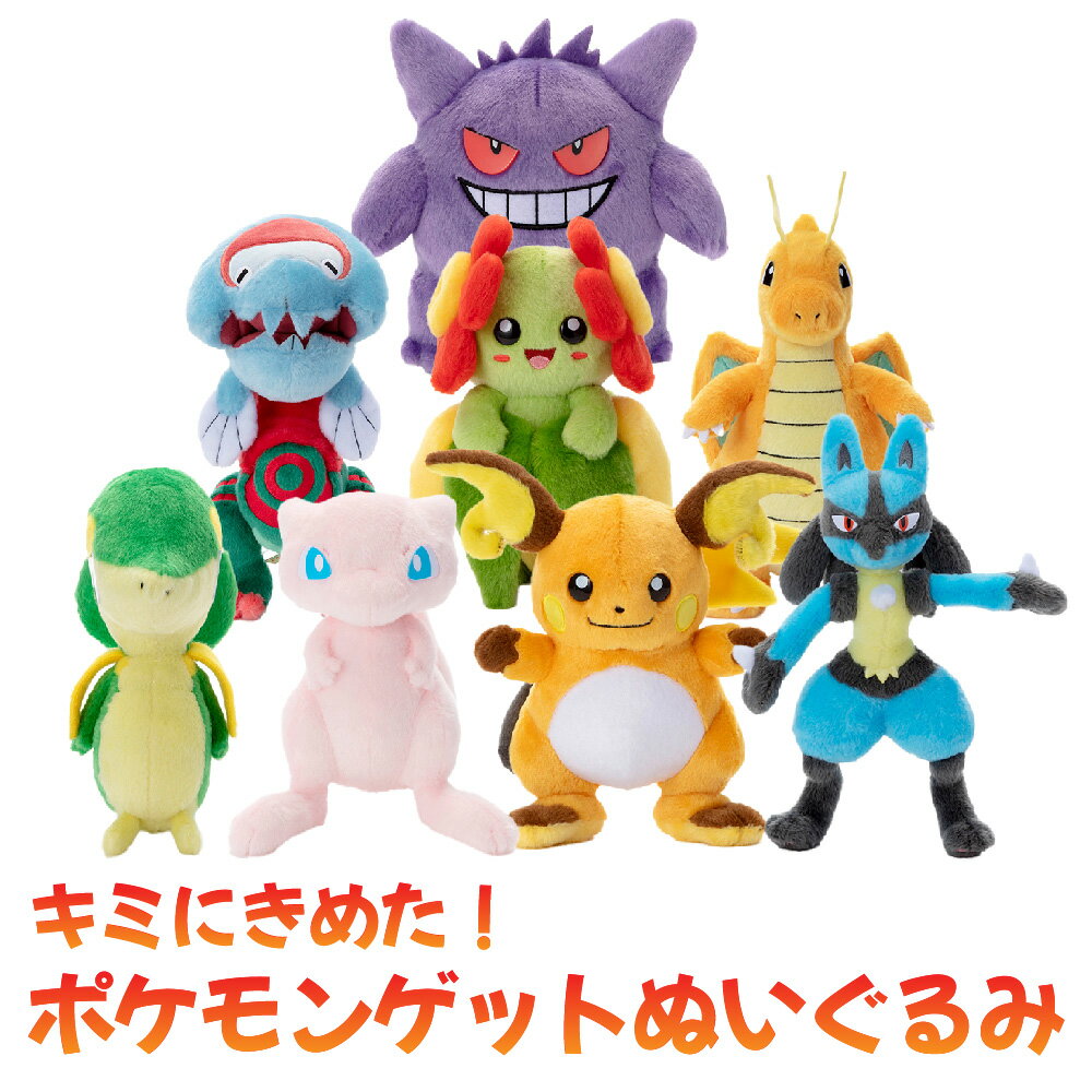 タカラトミーアーツ キミにきめた！ ポケモンゲットぬいぐるみ ライチュウ カイリュー ミュウ ゲンガー ウオノラゴン ツタージャ ルカリオ Pokemon ポケットモンスター アニメ 男の子 女の子 プレゼント