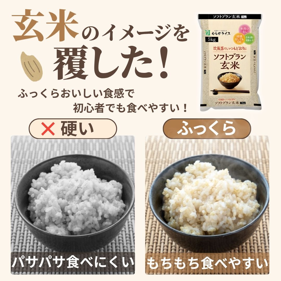 むらせ ソフトブラン玄米 5kg 無洗米 玄米 おこめ onlineshop-kaimo-10000977 kaimoヘルスケアライフ サンプル画像3