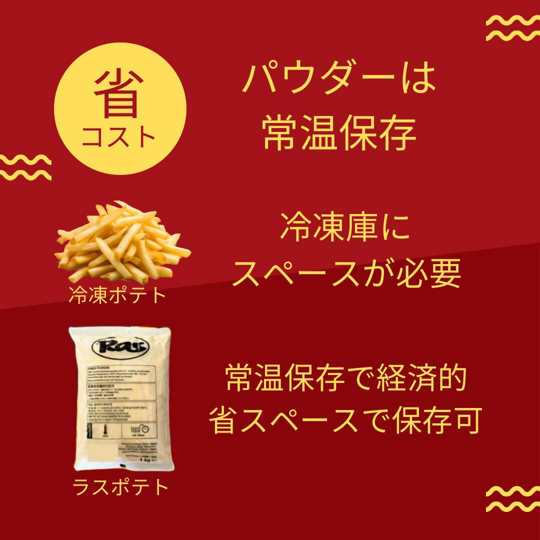 ラスポテトの素 業務用 1kg×15袋 1ケース15袋入り ラスポテト ラス ポテト フライドポテト ロングポテト 業務用 RAS スーパーフライ カリカリ パウダー オランダ お家でレシピ 子供 食品 簡単調理 マッシャー レシピ 3