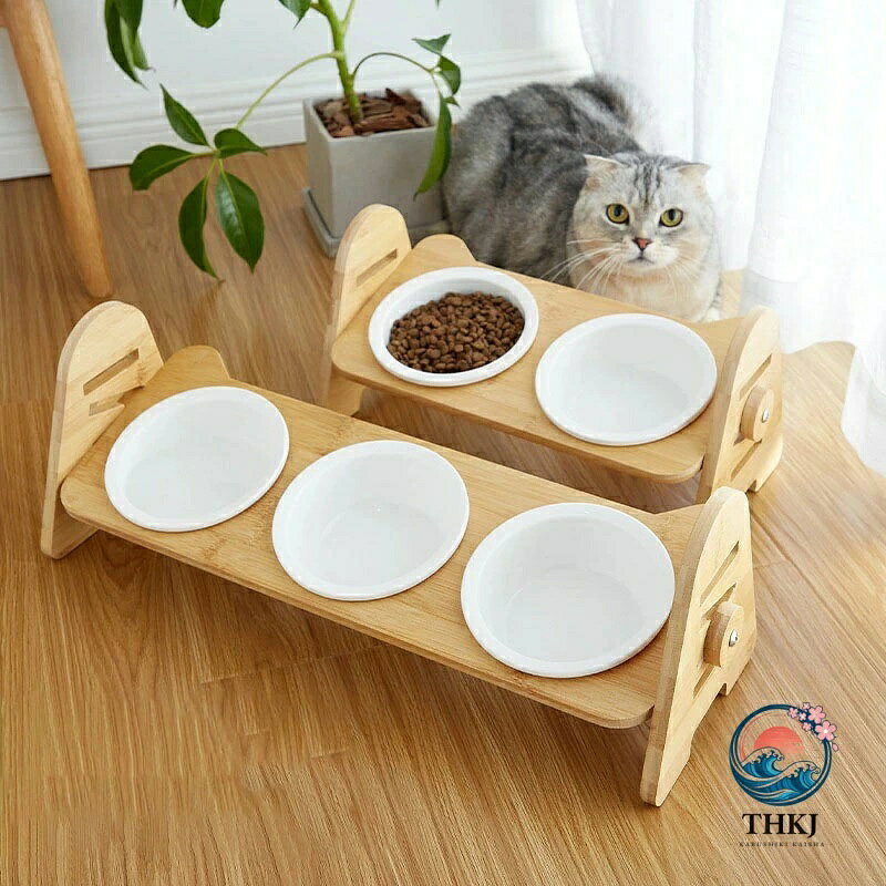 【全品2点で5%OFF】猫 食器 ネコボウル スタンド付 ダブル 餌入 食べやすい フードボウル