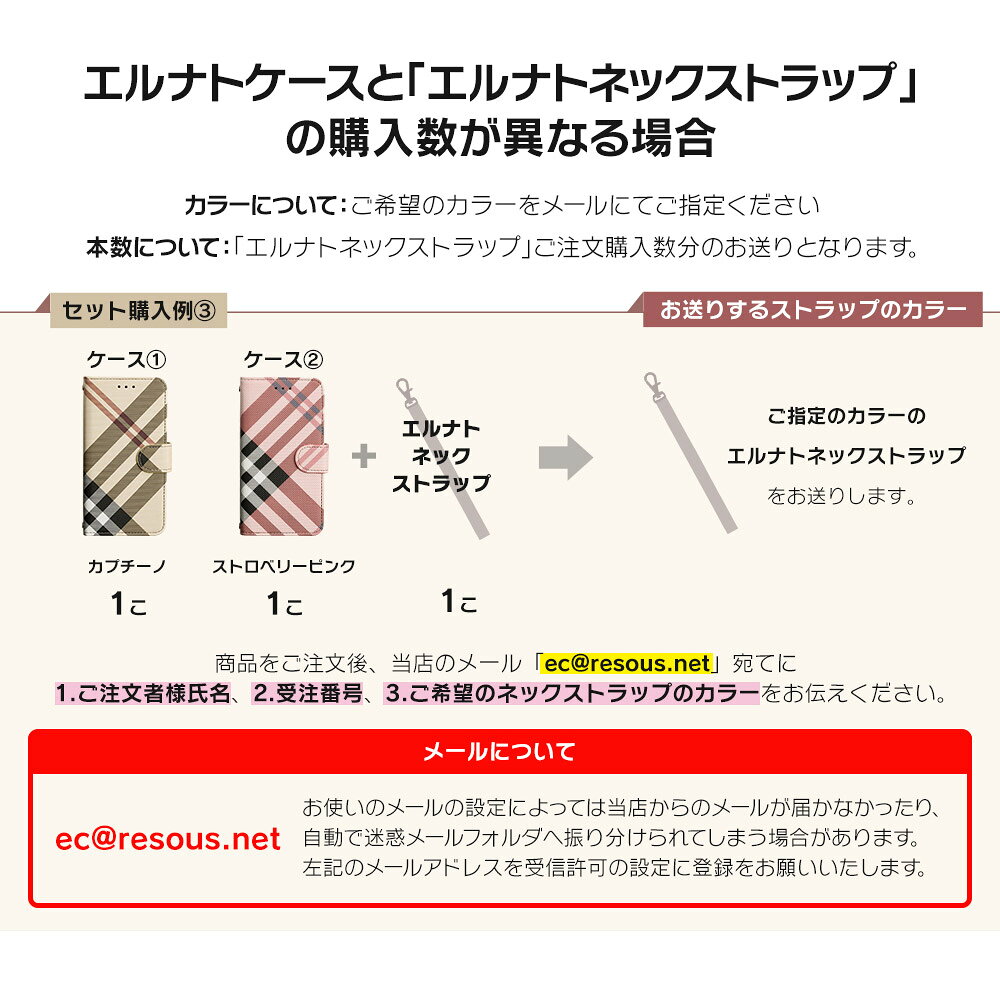 【P5倍！7/11(土)1:59まで】 セット買い専用 ストラップ チェック柄 エルナトネッ...