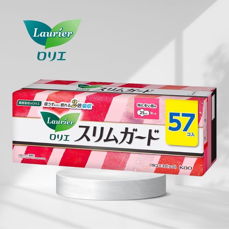 ロリエ 【まとめ買い】 スリムガード 長時間しっかり昼用羽つき 25cm 57個入