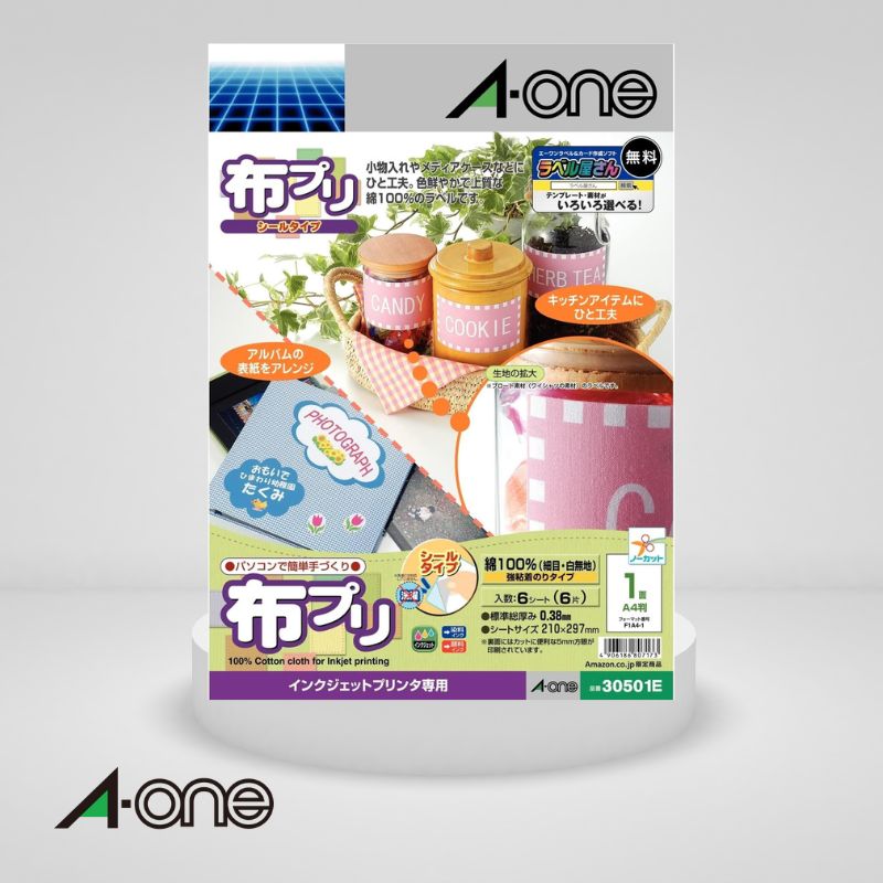 Rakuten - エーワン 布プリ プリントできる布 シールタイプ 30501タイプ 6シート