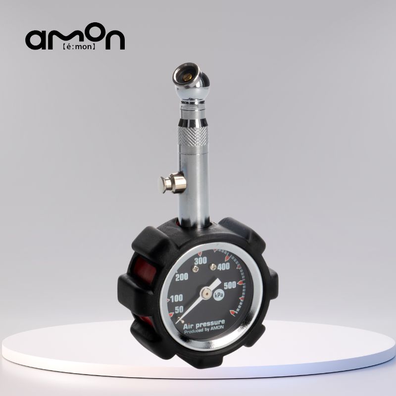 エーモン(amon) エアゲージ ブラック ラバープロテクト付 タイヤゲージ 空気圧 最大測定値500kPa 4978