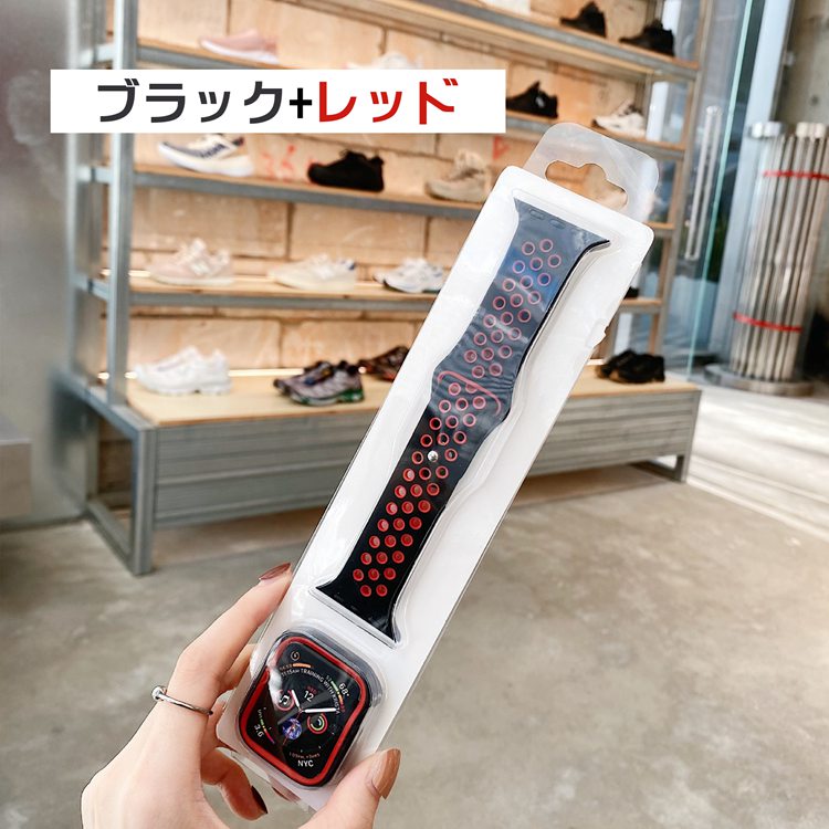 Applewatchバンドseries654321SEアップルウォッチバンド44mm40mm38mm42mm女性男性シリコンApplewatchバンド+PCwatch保護ケース人気おしゃれ