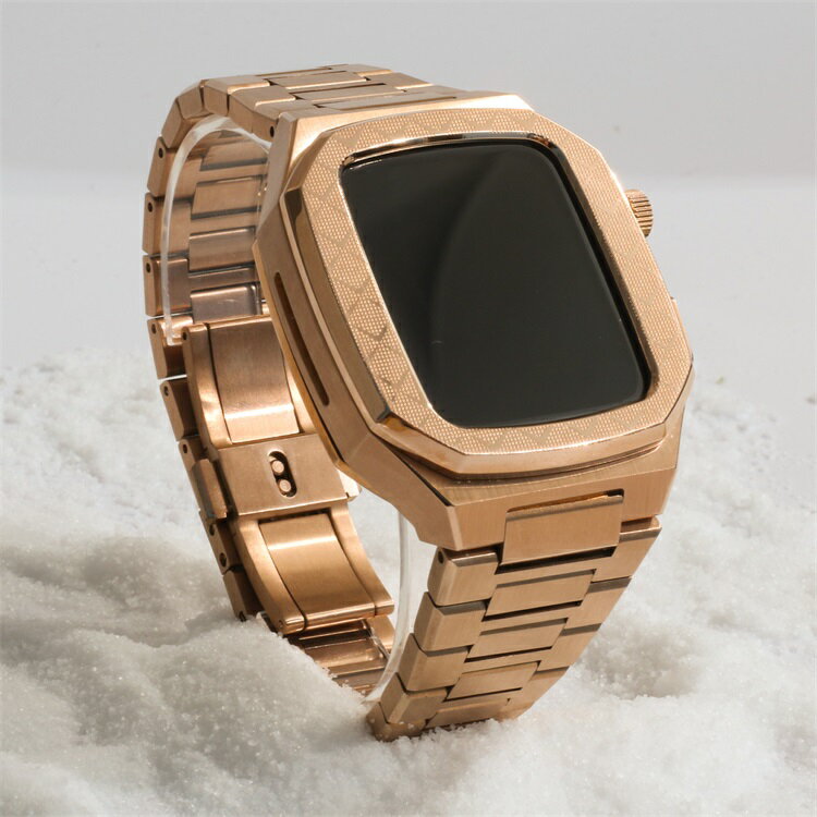 Apple watch 保護ケース ステンレス バンド セット フレーム保護 ビジネス アップルウォッチ ステンレス 金属製 時計ベルト 着せ替え 交換 44mm 45mm 全面保護ケース 男性 耐衝撃 耐久性 長さ調整器具付き 高級 華奢