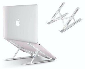 ノートパソコンスタンド PCスタンド パソコンスタンド 姿勢改善 腰痛 猫背解消 折りたたみ式 ラップトップスタンド アルミ合金製 軽量 安定性 滑り止め付き 持ち運び便利 放熱対策 PCホルダー MacBook ラップトップ iPadタブレット