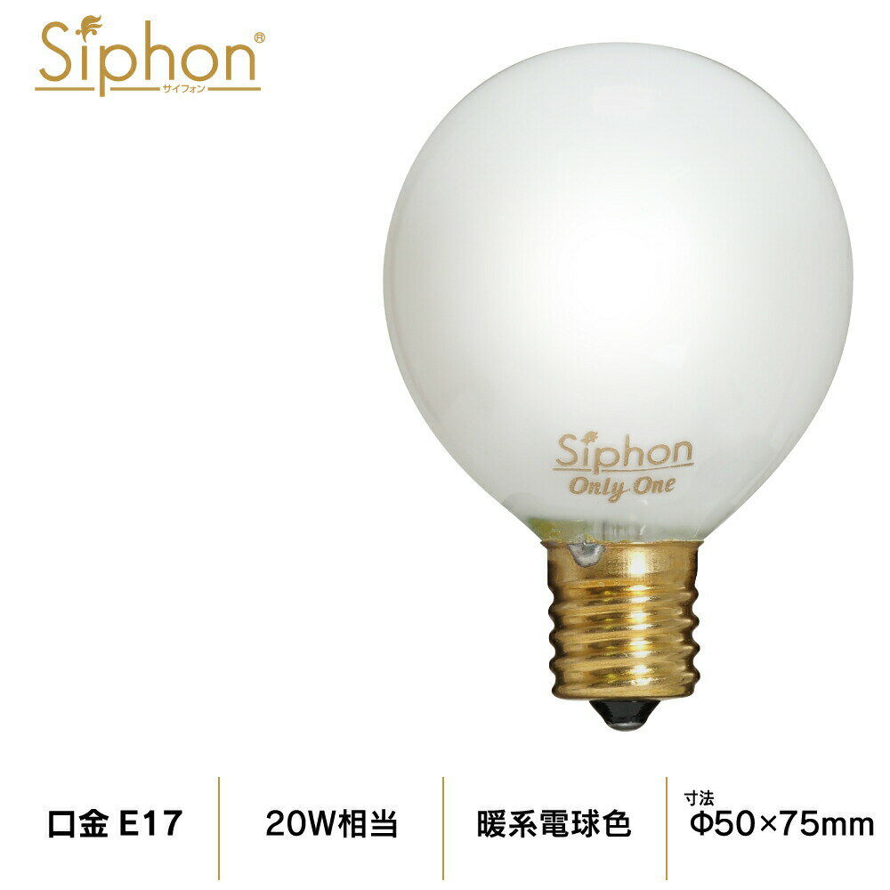 【3年保証 フィラメントLED電球「Siphon」White ボール50 LDF83】 E17 ホワイト レトロ アンティーク インダストリアル ブルックリン 間接照明 ランプ
