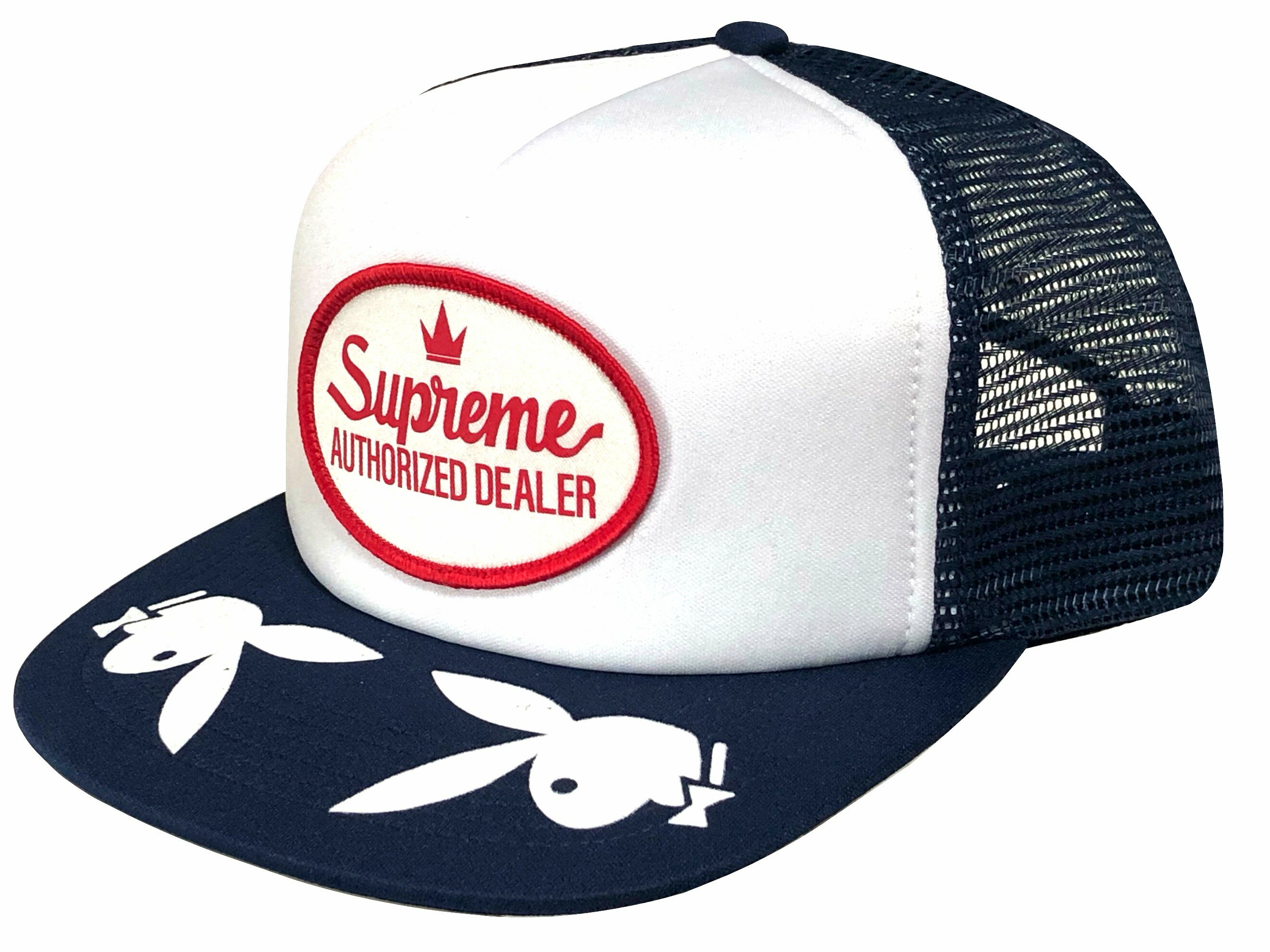 Rakuten - SUPREME シュプリーム 26SS 新品 紺 Playboy Mesh Back 5-Panel cap NAVY プレイボーイ メッシュ バック 5パネル キャップ ネイビー スナップバック ラビット