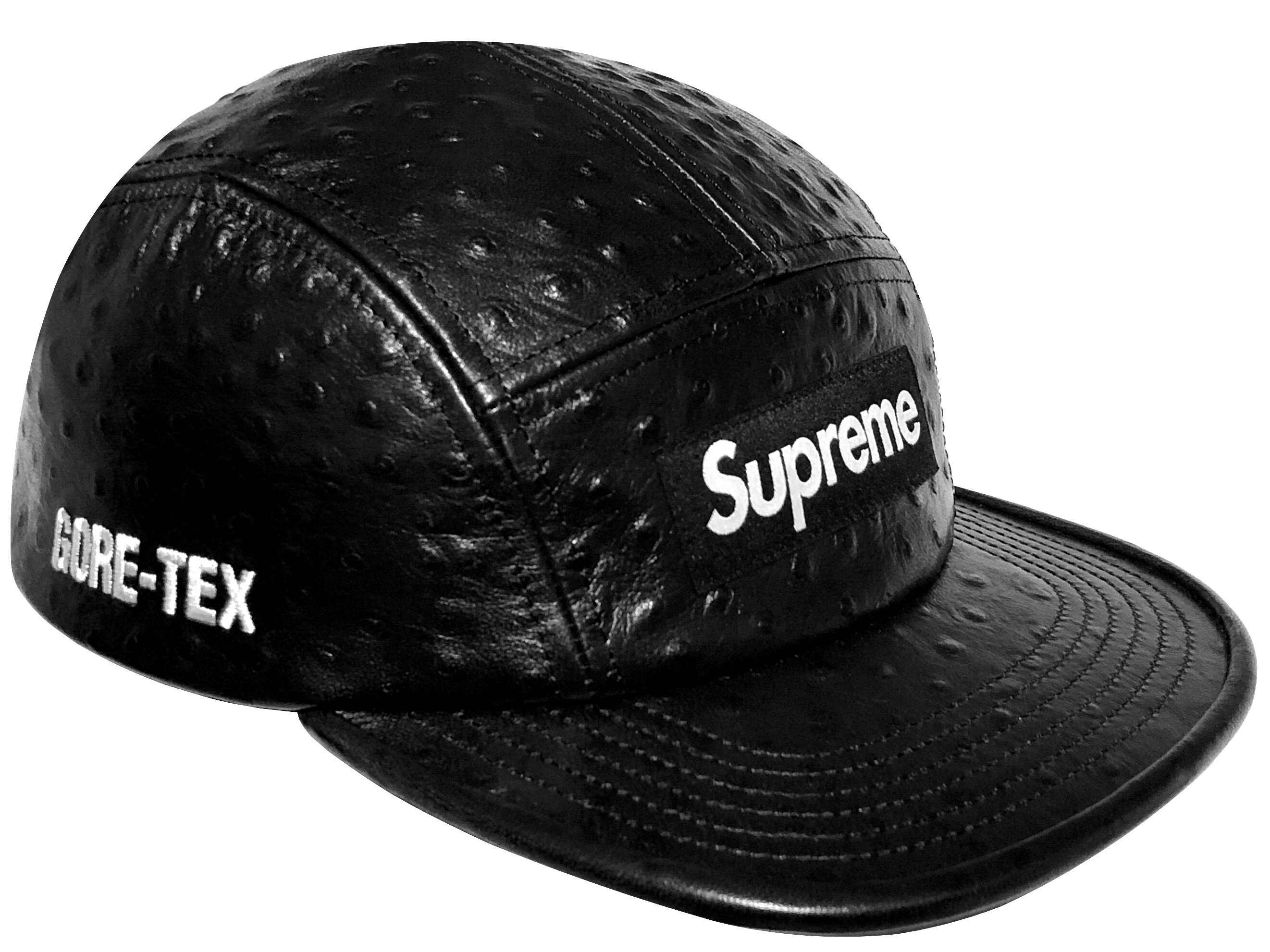 樂天商城 - SUPREME シュプリーム キャップ 26SS 新品 黒 Supreme Ostrich Embossed Leather GORE-TEX Camp Cap BLACK シュプリーム オーストリッチ エンボス レザー ゴアテックス キャンプ キャップ ボックスロゴ ブラック レザー