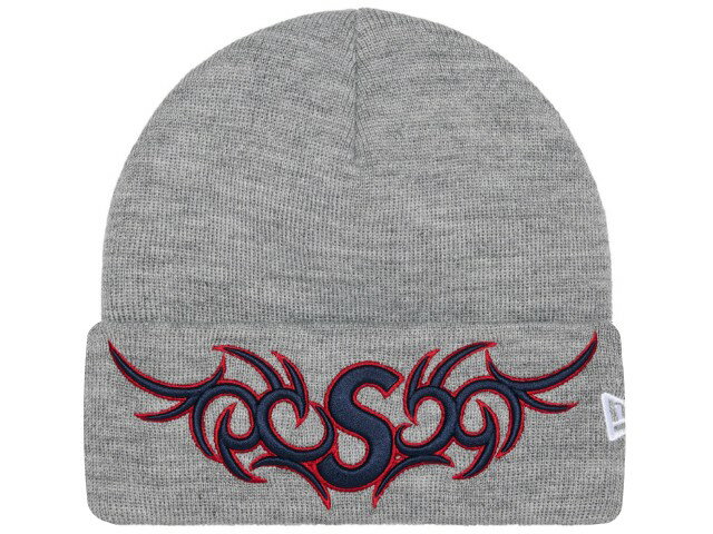 樂天商城 - SUPREME シュプリーム ニューエラ コラボ ニット帽 25AW 灰 New Era Tribal S Logo Beanie HEATHER GREY トライバル Sロゴ ビーニー グレー 刺繍 25FW