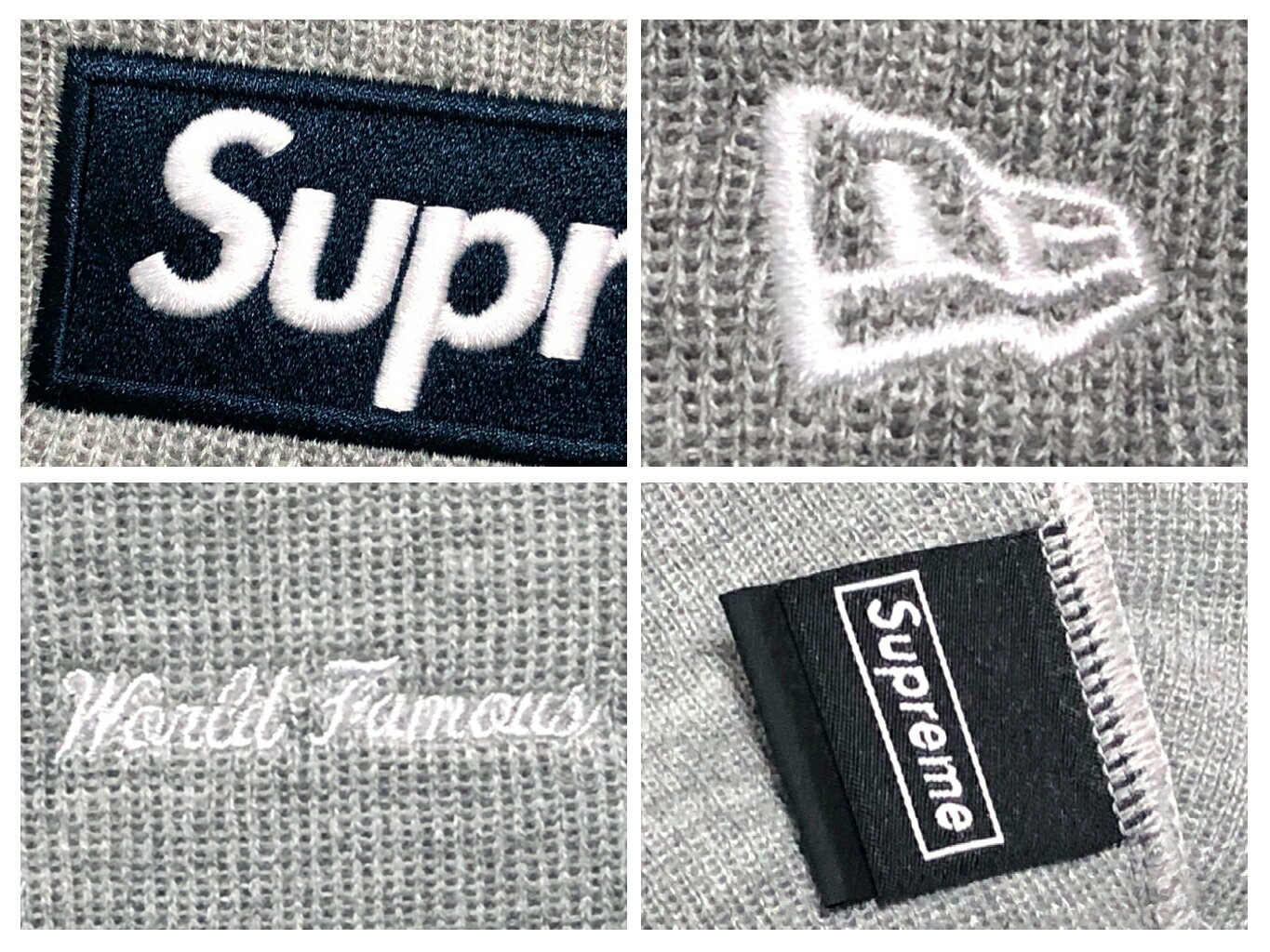 SUPREME シュプリーム ニューエラ コラボ ニット帽 25AW 灰 New Era Box Logo Bean...