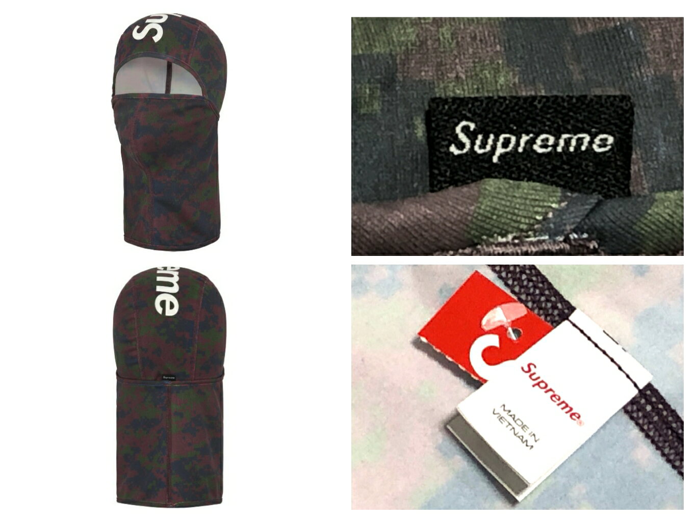 ONLY ONE STYLEのSUPREME シュプリーム 25AW / FW 新品 黒 Heat Reactive Digi Camo Balaclava BLACK ヒート リアクティブ デジカモ バラクラバ フェイスマスク 目出し帽 ブラック サーモ｜アングル2