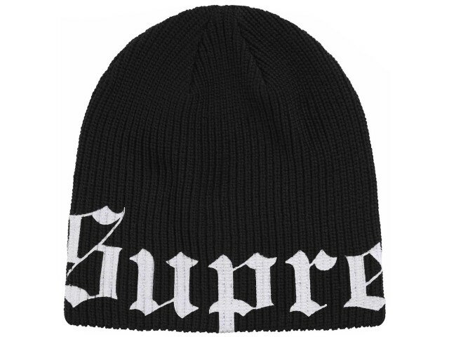 Rakuten - SUPREME シュプリーム ニット帽 26SS 新品 黒 Old English Printed Beanie BLACK オールド イングリッシュ プリンテッド ビーニー ブラック シングル コットン