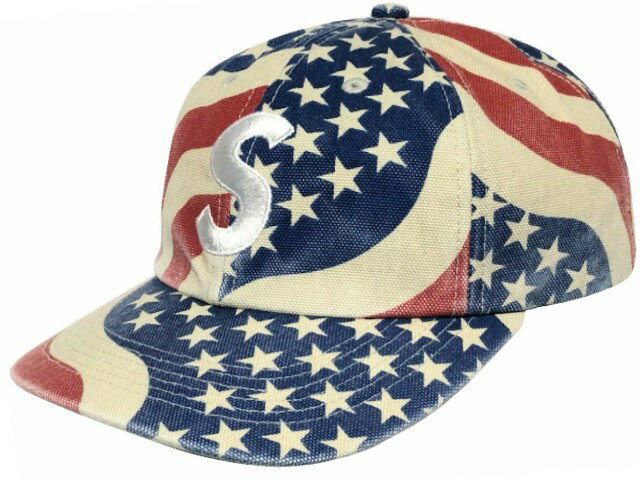 SUPREME シュプリーム キャップ 26SS 新品 フラッグ Pigment Coated Canvas S Logo 6-Panel CAP FLAG ピグメント コーテッド キャンバス エス ロゴ 6パネル キャップ Sロゴ アメリカ 国旗 スター 星