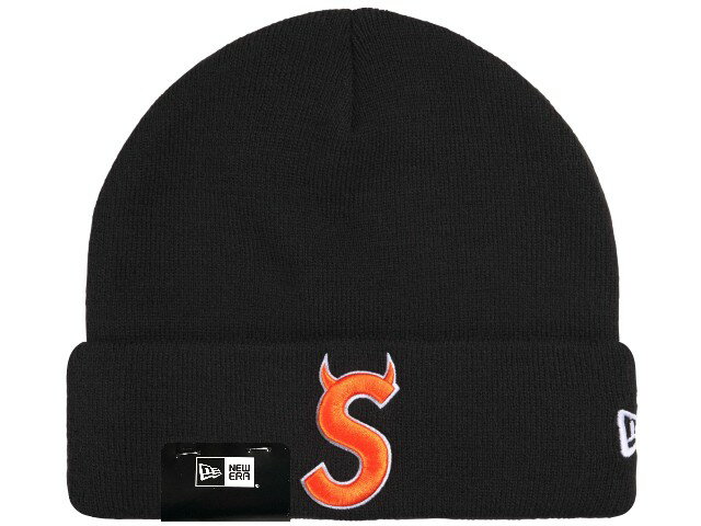 乐天商城 - SUPREME シュプリーム ニューエラ コラボ ニット帽 26SS 黒 New Era Devil S Logo Beanie BLACK デビル Sロゴ ビーニー ブラック 角
