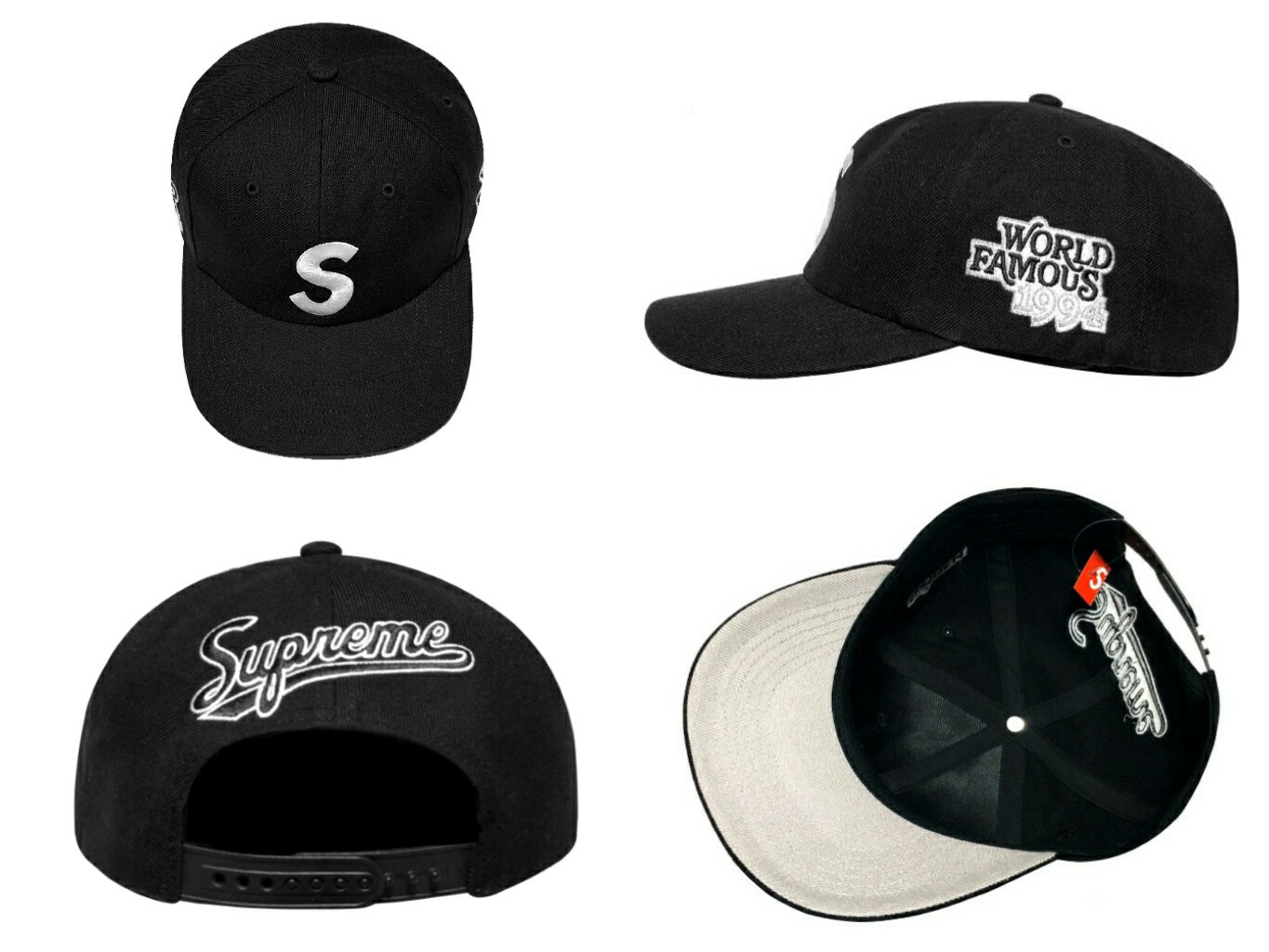 SUPREME シュプリーム キャップ 26SS 新品 黒 World Famous S Logo 6-Panel CAP BL...